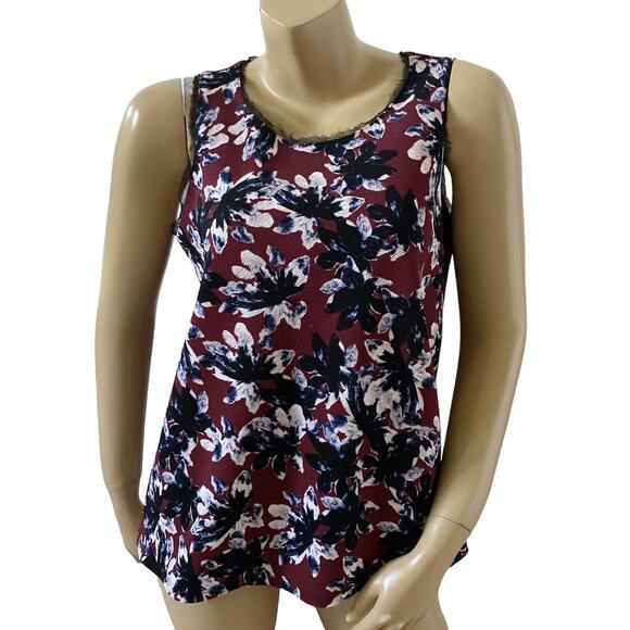 SIMPLY VERA VERA WANG Womens Petite Size PM Sleeveless Fringed Tank Top Shirt - Picture 1 of 8